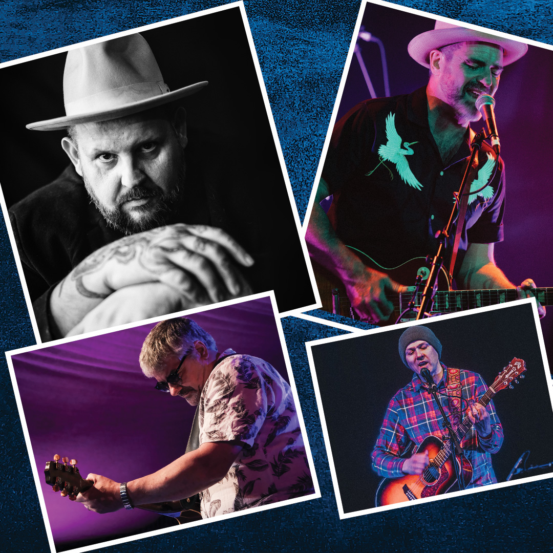 Individual pictures of SANDY TWEEDDALE,  GUS MUNRO, BIG BOY BLOATER and MARTIN HARLEY TRIO