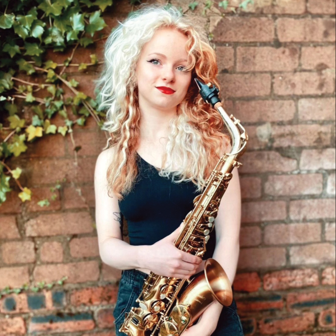 Kimberley with her saxophone