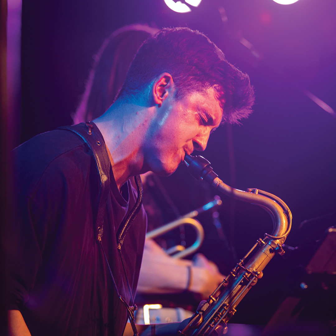 Matthew playing saxophone